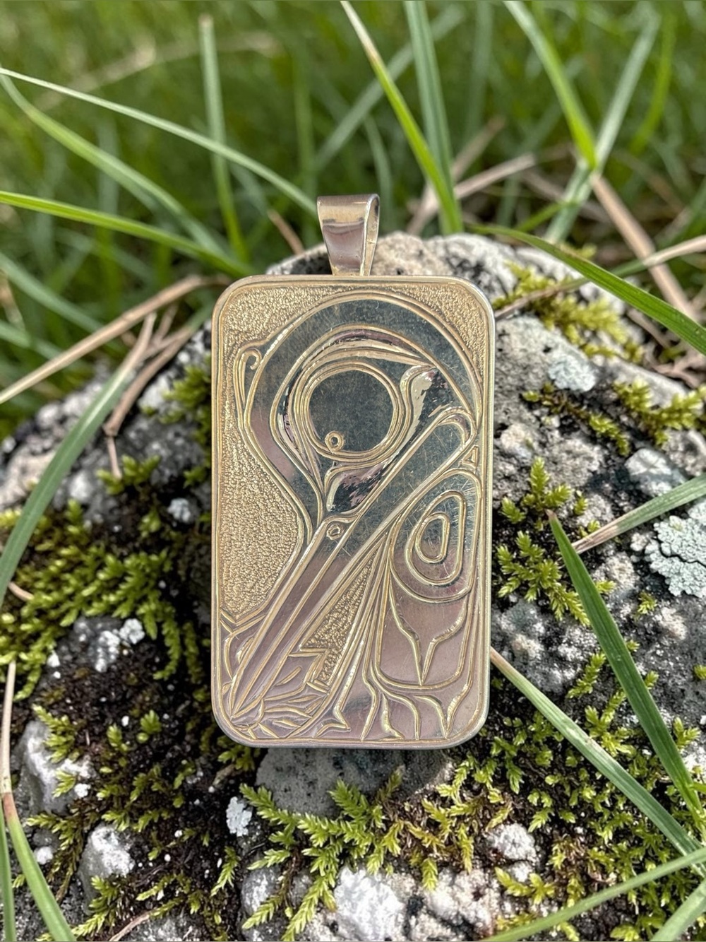 First Nations Sterling Silver Raven Pendant by Mike Matilpi